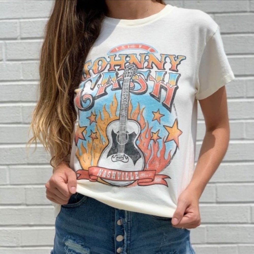 New Country Western Johnny Cash Graphic Tee - Picture 3 of 6